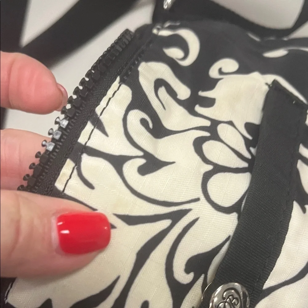 Brighton Nylon Black and White Patterned Shoulder / Crossbody Bag